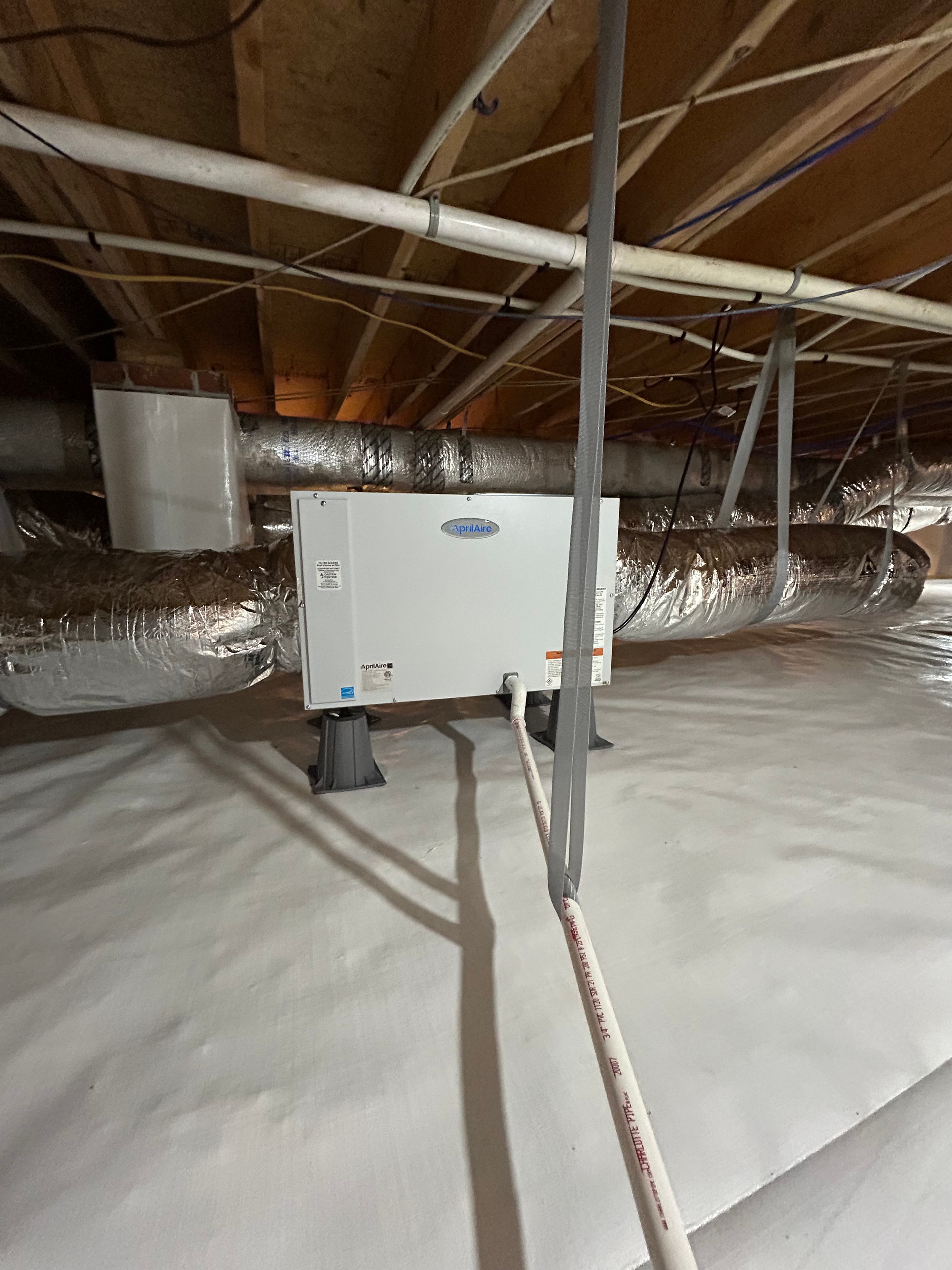 HVAC equipment in encapsulated crawl space